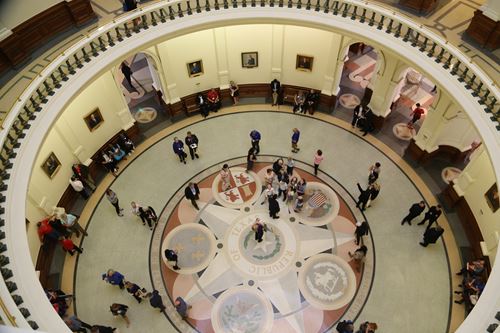 Inside the Capitol building in Austin TX